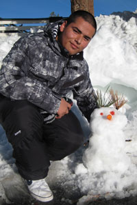 Boy with Snowman